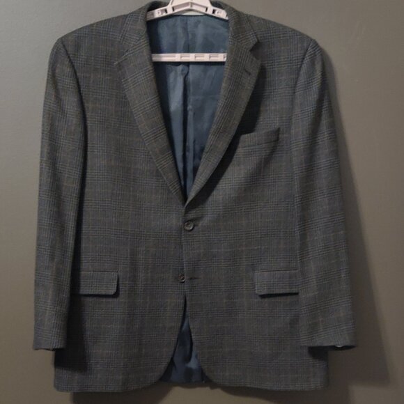 Burberry London 100% Wool Windowpane Plaid Sport Coat Blazer 46R - Picture 2 of 9